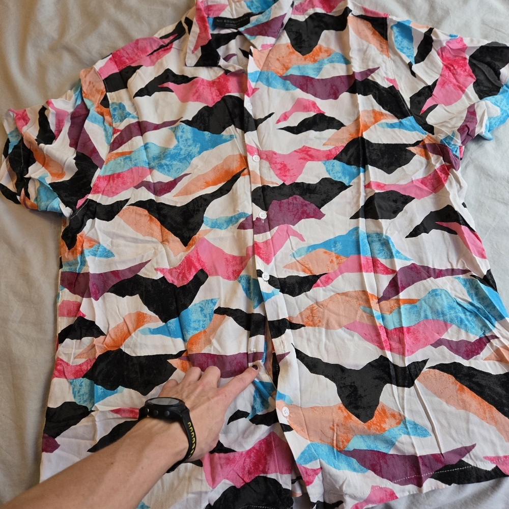 No Boundaries Vintage y2k men's 2xl colorful button down - Picture 9 of 10